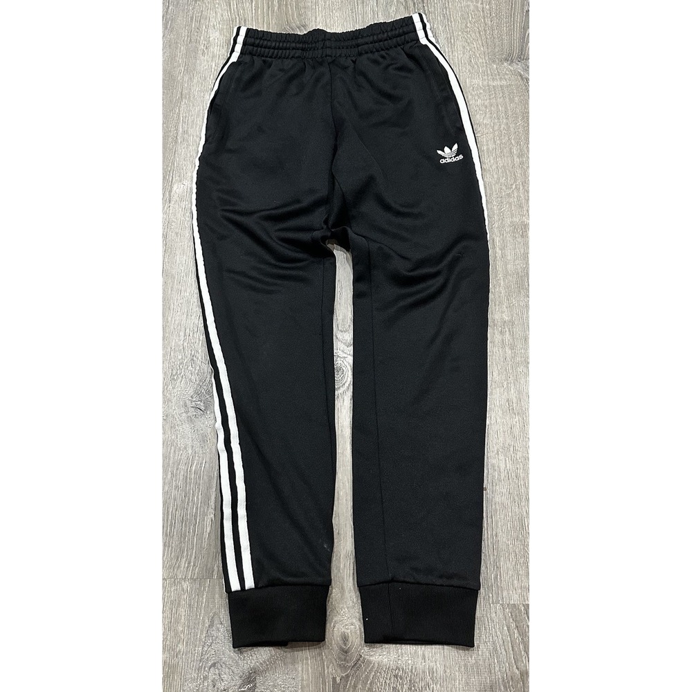 Adidas Sweatpants Men's Small Originals 3-Stripe Black White Tapered Jogger Pant